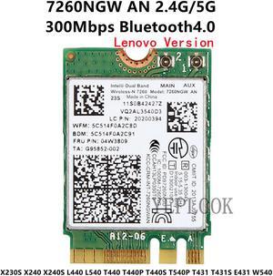 7260AN Dual Band 2.4G&5G NGFF M.2 Wireless-N Network Card for S440 S540 E440 E540 K4350 K425 X230S X240 X240S