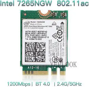 Wireless-AC 7265 Dual Band 2.4G/5GHz 300Mbps+867Mbps Wi-Fi + BT 4.0 NGFF M.2 Wifi Card 802.11AC 2 x 2 Network Adapter Card for Laptops