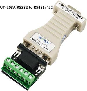 UTEK UT-203A RS232 to RS485/422 DB9 Connector Passive Converter Switch with 6Pin Terminal Block Transmission Distance 1.2K