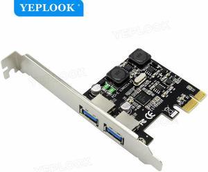 USB 3.0 PCI-E Expansion Card External 2 Port USB3.0 PCIe Card with 2 Power Modules 4A Current 5Gbps NEC720202 Chip for Desktop