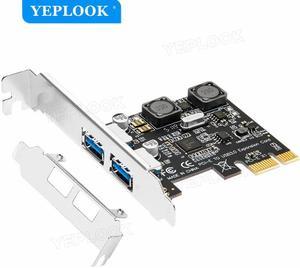 PCI-E 2 Port USB3.0 Expansion Card High Speed 5Gbps Adapter Card PCIe USB3.0 Converter 4A Self-powered VIA Chipset with Bracket