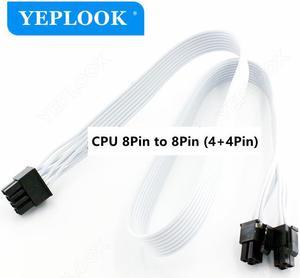 CPU 8Pin to 8Pin (4+4Pin) Modular Power Supply Cable For Corsair RM750x RM850x RM1000i ATX Power Supply White Version 18AWG 60CM