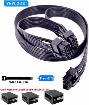 PCIe 8Pin to Dual 8Pin 6+2Pin For Corsair SF450 SF600 SF750 SFX Full Modular ATX Power Supply Unit PSU GPU Cable 18AWG 60+20cm