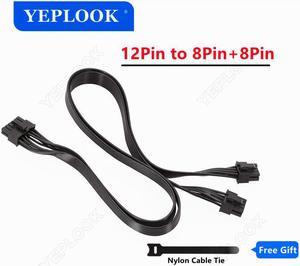 12Pin to Dual 8Pin(6+2Pin) PCIe Graphics Card Power Splitter Modular Cable 18AWG 60+60CM Black for GPU 3080 3090 2060 Seasonic P-860 P-1000 X-1050