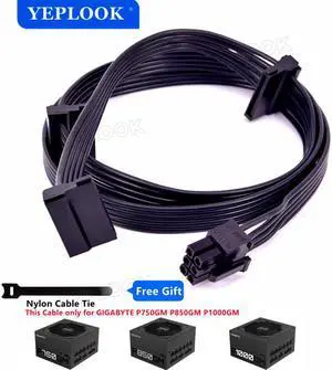 PCIe 6Pin to 3 SATA Male Hard Driver SSD Power Cable 18AWG For GIGABYTE P750GM 750W P850GM 850W P1000GM 1000W Gold Fully Modular