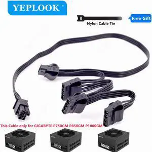 6Pin to 4 x Molex 4Pin Fan Controller Power Supply Cable For GIGABYTE P750GM 750W P850GM 850W P1000GM 1000W Gold Fully Modular