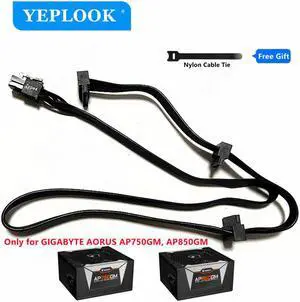PCIe 6Pin to 3 SATA Hard Driver SSD Power Cable 18AWG For GIGABYTE AORUS P750W GP-AP750GM, P850W GP-AP850GM Gold Fully Modular