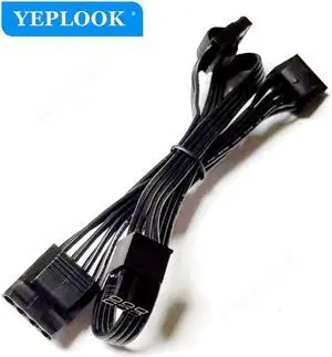 6Pin to 3x Molex 4Pin IDE Fan Power Supply Cable 18AWG For GIGABYTE 80Plus Gold Semi Modular B700H 700W, G750H 750W