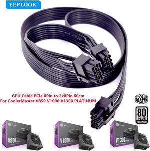 PCIe 6+2Pin GPU Cable 8Pin to Dual 8Pin 60+20CM 18AWG For Cooler Master V850 V1000 V1300 PLATINUM Full-Modular Power Supply