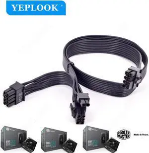 PCIe 8Pin to 2x8Pin(6+2Pin) GPU Cable 60+20CM 18AWG For CoolerMaster MWE GOLD 550W 650W 750W Fully Modular Not for MWE V2 Series