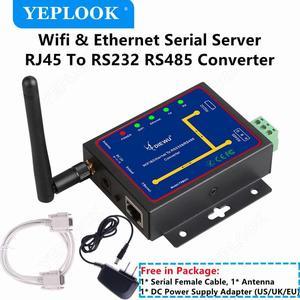 WiFi RJ45 Ethernet to RS232 RS485 Serial Server Converter 2.4GHz Support WatchDog Modbus Gateway TCP/UDP/HTTP IP P2P Chipset MTK