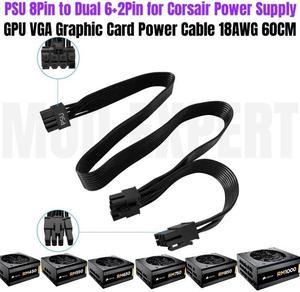 GPU VGA Power Cable PSU 8Pin to PCIe Dual 8Pin 6+2Pin for CORSAIR RM450 RM550 RM650 RM750 RM850 RM1000 Gold Modular Power Supply