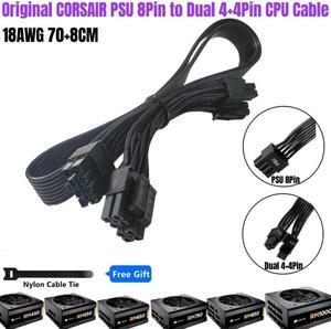 Original PSU 8Pin to 4+4Pin Dual CPU Power Cable for CORSAIR RM450 RM550 RM650 RM750 RM850 RM1000 GOLD Type 3 Modular Power 70CM