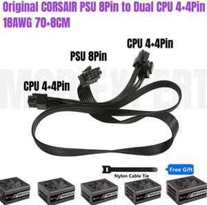 Original Dual 4+4Pin CPU Cable for CORSAIR RM550x RM650x RM750xRM850x RM1000x Platinum Type 4 Modular Power Supply 70+8CM 18AWG