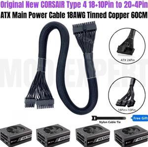 Original NEW 18+10Pin to 24Pin ATX Modular Power Cable for CORSAIR HX750, HX850, HX1000, HX1200 PLATINUM Type 4 PSU 18AWG 60CM