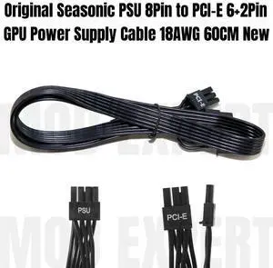Original Seasonic PSU 8Pin to PCIe 8Pin 6+2Pin GPU Power Supply Cable for PRIME 1000/850/750/650 Titanium Modular PSU 60CM 18AWG