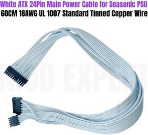 White ATX Motherboard Power Cable 18+10Pin to 24Pin for Seasonic FOCUS GX-1000 GX-850 GX-750 WHITE EDITION GOLD Full-Modular PSU