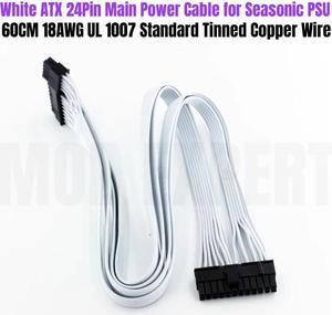 White 18+10Pin to 24Pin ATX Motherboard Modular Power Cable for Seasonic VERTEX GX-1200 GX-1000 WHITE EDITION Power Supply Unit
