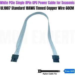 White PCIe 8Pin 6+2Pin Graphic Card GPU Power Cable for Seasonic FOCUS GX 1000W 850W 750W ATX3.0 WHITE 80PLUS GOLD Modular Power White PCIe 8Pin 6+2Pin Graphic Card GPU Power Cable for Seasonic FOCUS GX 1000W 850W 750W ATX3.0 WHITE 80PLUS GOLD Modular Power