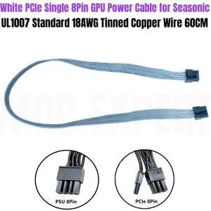 White PCIe 8Pin 6+2Pin Graphic Card GPU Power Cable 18AWG for Seasonic VERTEX GX-1200 GX-1000 WHITE EDITION Power Supply Unit White PCIe 8Pin 6+2Pin Graphic Card GPU Power Cable 18AWG for Seasonic VERTEX GX-1200 GX-1000 WHITE EDITION Power Supply Unit