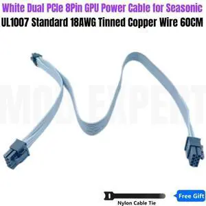 White PCIe Dual 8Pin 6+2Pin GPU Graphic Card Modular Power Cable for Seasonic FOCUS GX/PRIME Snow Silent/VERTEX GX Series Power White PCIe Dual 8Pin 6+2Pin GPU Graphic Card Modular Power Cable for Seasonic FOCUS GX/PRIME Snow Silent/VERTEX GX Series Power