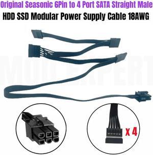 Original Seasonic 4 SATA Male Straight SSD HDD Modular Power Cable for Seasonic PRIME Ultra 1000W 850W 750W 650W 550W GOLD Power