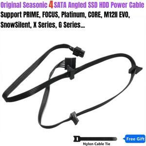 Original Seasonic 4 SATA Angled SSD HDD Riser Power Cable for PRIME Platinum 1600W, 1300W, 1200W, 1000W, 850W Modular Power Unit