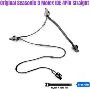 Original Seasonic 3 Port Molex IDE 4Pin Peripheral Modular Power Cable for Seasonic PRIME Platinum 1600W 1300W 1200W 1000W 850W