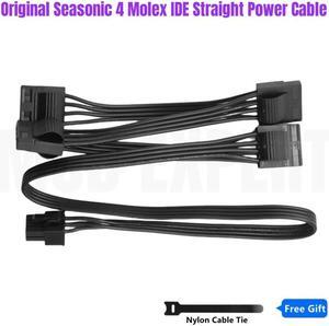Original Seasonic 4 Molex IDE 4Pin Modular Power Cable for Seasonic PRIME SnowSilent 750W Titanium, 650W Platinum, 550W Gold PSU