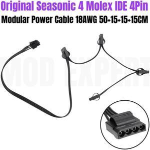 Original Seasonic 4 Molex IDE 4Pin Female Modular Power Cable for Seasonic FOCUS GX-1000, GX-850, GX-750, GX-650, GX-550 GOLD