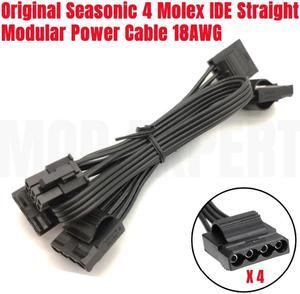 Original Seasonic 4 Molex IDE 4Pin Female Power Cable for Seasonic PRIME Ultra Titanium 1600W 1300W 1000W 850W 750W 650W Modular