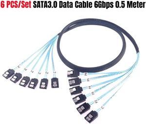 6 SATA3.0 SATAiii 1M/3.3FT SAS 7Pin Male Straight 6Gbps Data Cable for BTC Mining, NAS, HDD Disk SSD, Optical Drive, Server Host