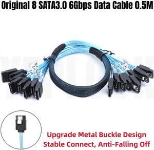 8 SATA3.0 0.7Meter SAS 7Pin 6Gbps Data Cable for BTC Mining, NAS, Work Station Board, HDD Disk SSD, Optical Drive, Server Host