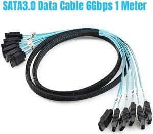 4 SATA3.0 SATAIII 0.7M/2.3ft. 6Gbps Data Cable SAS Serial ATA 7Pin for BTC Mining, NAS, HDD Disk SSD, Optical Drive, Server Host