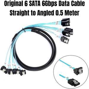 0.5M 6 SATA3.0 SATAIII Straight to Angled 6Gbps Data Cable for BTC Mining, NAS, HDD SSD, Optical CD Driver, Computer Server Host