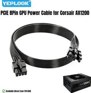 YEPLOOK PCIe 8Pin 6+2Pin Single 8Pin Flat GPU Power Cable for Corsair AX1200 1200W Modular Power, 18AWG Tinned Copper Wire, 60 CM/ 23.6in/1.97ft. YEPLOOK PCIe 8Pin 6+2Pin Single 8Pin Flat GPU Power Cable for Corsair AX1200 1200W Modular Power, 18AWG Tinned Copper Wire, 60 CM/ 23.6in/1.97ft.