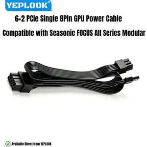 GPU Power Cable PCI-e 8Pin (6+2) for Seasonic FOCUS Gold & Platinum All Series 1300W, 1000W, 850W, 750W, 650W, 550W Modular PSUs GPU Power Cable PCI-e 8Pin (6+2) for Seasonic FOCUS Gold & Platinum All Series 1300W, 1000W, 850W, 750W, 650W, 550W Modular PSUs