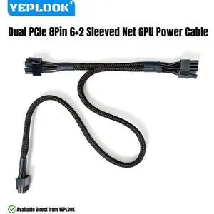 PCIe 2x 8Pin 6+2 Sleeved Net GPU Power Cable for Seasonic FOCUS 1300W, 1000W, 850W, 750W, 650W, 550W Platinum & Gold Modular PSU PCIe 2x 8Pin 6+2 Sleeved Net GPU Power Cable for Seasonic FOCUS 1300W, 1000W, 850W, 750W, 650W, 550W Platinum & Gold Modular PSU