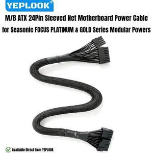M/B ATX 24Pin Sleeved Net Motherboard Power Cable for Seasonic FOCUS Platinum & Gold 550W, 650W, 750W, 850W, 1000W Modular Power M/B ATX 24Pin Sleeved Net Motherboard Power Cable for Seasonic FOCUS Platinum & Gold 550W, 650W, 750W, 850W, 1000W Modular Power