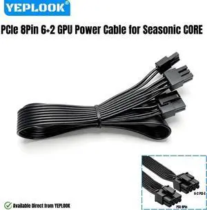 YEPLOOK GPU Power Cable PCI-e 8Pin 6+2 for Seasonic CORE GC-650/GC-550/GC-500, GM-650/GM-550/GM-500, GX-650/GX-550/GX-500 Modular Powers YEPLOOK GPU Power Cable PCI-e 8Pin 6+2 for Seasonic CORE GC-650/GC-550/GC-500, GM-650/GM-550/GM-500, GX-650/GX-550/GX-500 Modular Powers