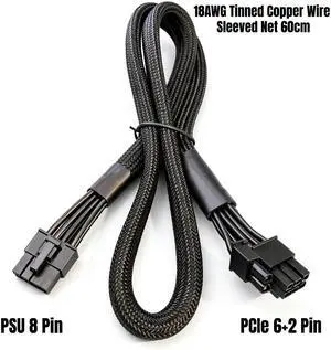 YEPLOOK GPU Power Cable 6+2 PCI-e Single 8Pin Braided Net for Seasonic CORE GC/GM/GX 650W, 550W, 500W Series Modular Powers, 18AWG 60 CM YEPLOOK GPU Power Cable 6+2 PCI-e Single 8Pin Braided Net for Seasonic CORE GC/GM/GX 650W, 550W, 500W Series Modular Powers, 18AWG 60 CM