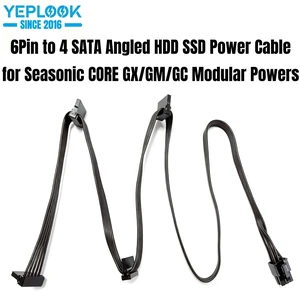 YEPLOOK 6Pin to 4x SATA Right Angle Power Cable for Seasonic CORE 650W, 550W, 500W GC/GM/GX Series Modular Power, 18AWG 50+15+15+15 CM YEPLOOK 6Pin to 4x SATA Right Angle Power Cable for Seasonic CORE 650W, 550W, 500W GC/GM/GX Series Modular Power, 18AWG 50+15+15+15 CM