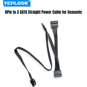 YEPLOOK 6-Pin to 3x SATA Straight Power Cable for Seasonic VERTEX PX-1200/PX-1000/PX-850/PX-750, GX-1200/GX1000/GX-850/GX-750 Modulars YEPLOOK 6-Pin to 3x SATA Straight Power Cable for Seasonic VERTEX PX-1200/PX-1000/PX-850/PX-750, GX-1200/GX1000/GX-850/GX-750 Modulars