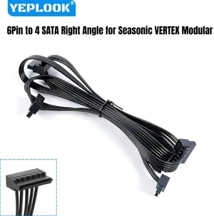 YEPLOOK 6Pin to 4 SATA Angled Power Cable for Seasonic VERTEX GX-1200/GX1000/GX-850/GX-750, VERTEX PX-1200/PX-1000/PX-850/PX-750 Modular YEPLOOK 6Pin to 4 SATA Angled Power Cable for Seasonic VERTEX GX-1200/GX1000/GX-850/GX-750, VERTEX PX-1200/PX-1000/PX-850/PX-750 Modular