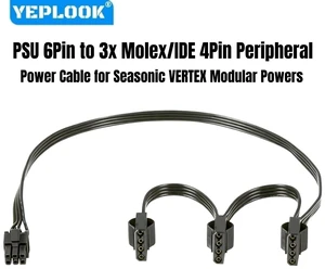 YEPLOOK 3 Molex/IDE 4Pin Peripheral Power Cable for Seasonic VERTEX GX-1200/GX1000/GX-850/GX-750, PX-1200/PX-1000/PX-850/PX-750 Modulars YEPLOOK 3 Molex/IDE 4Pin Peripheral Power Cable for Seasonic VERTEX GX-1200/GX1000/GX-850/GX-750, PX-1200/PX-1000/PX-850/PX-750 Modulars