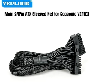 YEPLOOK Main 24Pin (20+4) ATX Sleeved Net M/B Power Cable for Seasonic VERTEX 1200W/1000W/850W/750W GX Gold & PX Platinum Modular Powers YEPLOOK Main 24Pin (20+4) ATX Sleeved Net M/B Power Cable for Seasonic VERTEX 1200W/1000W/850W/750W GX Gold & PX Platinum Modular Powers