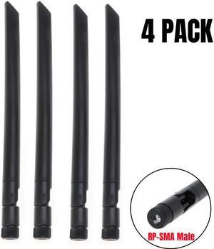 4-Pack Dual Band 2.4GHz 5.8GHz 6dBi RP-SMA Male WiFi Antenna for WiFi Range Extender