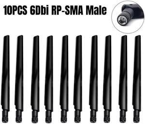 10pcs 6DBi WiFi Antenna 2.4GHz/5.8GHz Dual Band  RP-SMA Male (Hole) Connector for Wireless Network Router