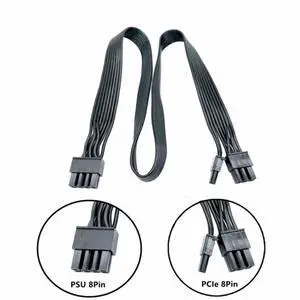 YEPLOOK PCIe 6+2Pin Single 8Pin GPU Power Cable for Corsair RM1000x, RM850x, RM750x, RM650x, RM550x Modular Power Supply Unit, 600mm Flat Ribbon Cable