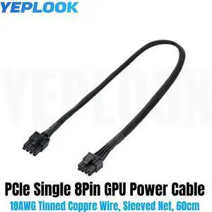 YEPLOOK PCIe 8Pin 6+2Pin Sleeved Net, 18AWG 60CM GPU Power Cable for Corsair AX1500i, AX1200i, AX860i, AX760i AX-i Type 3 Modular Powers